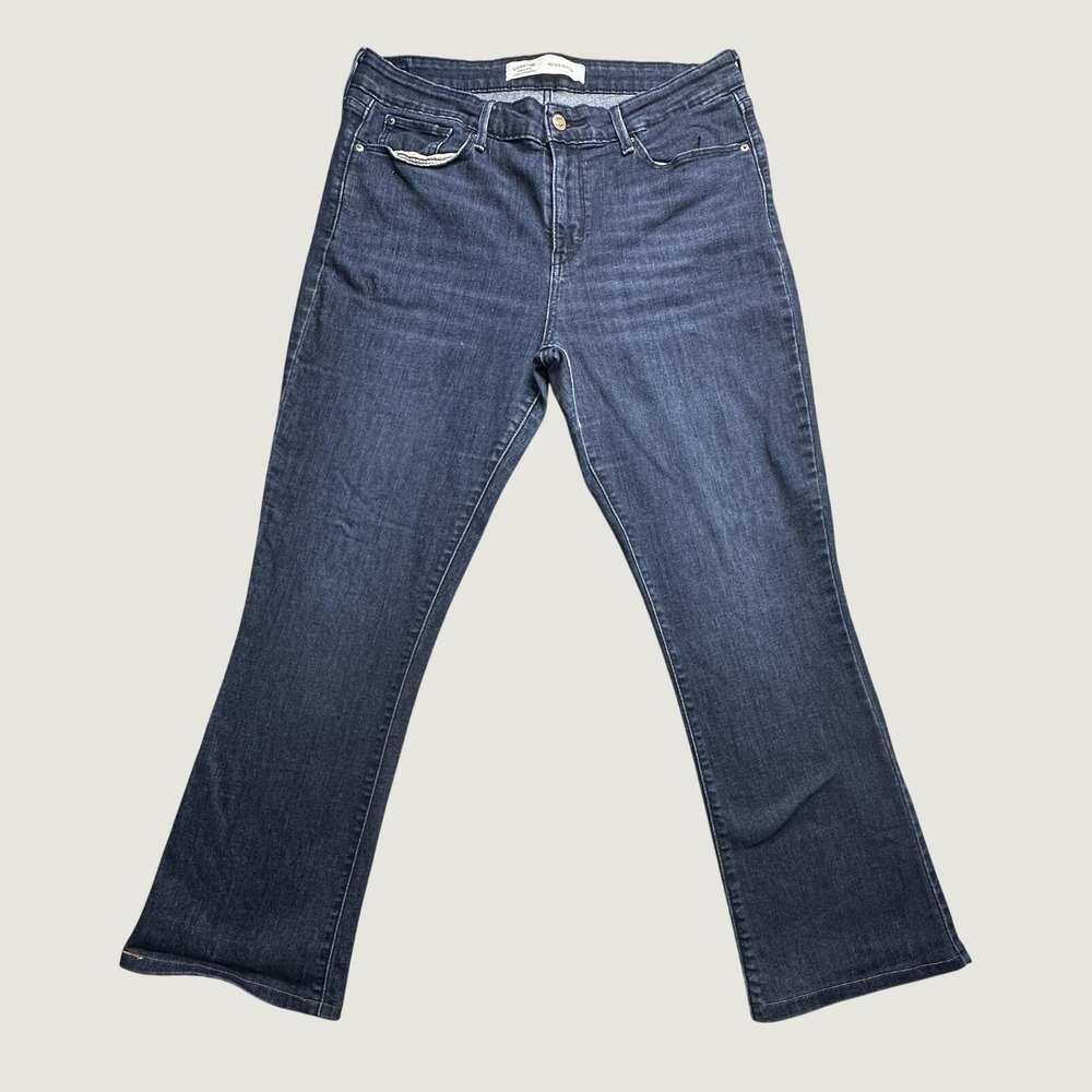 Levi's Signature Strauss Jeans Womens 14 Blue Mid Rise Bootcut Dark Wash Stretch